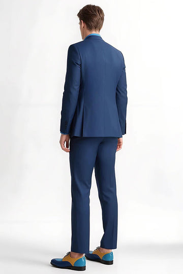 Mörkblå skårade slag 2-delade baldräkter för män